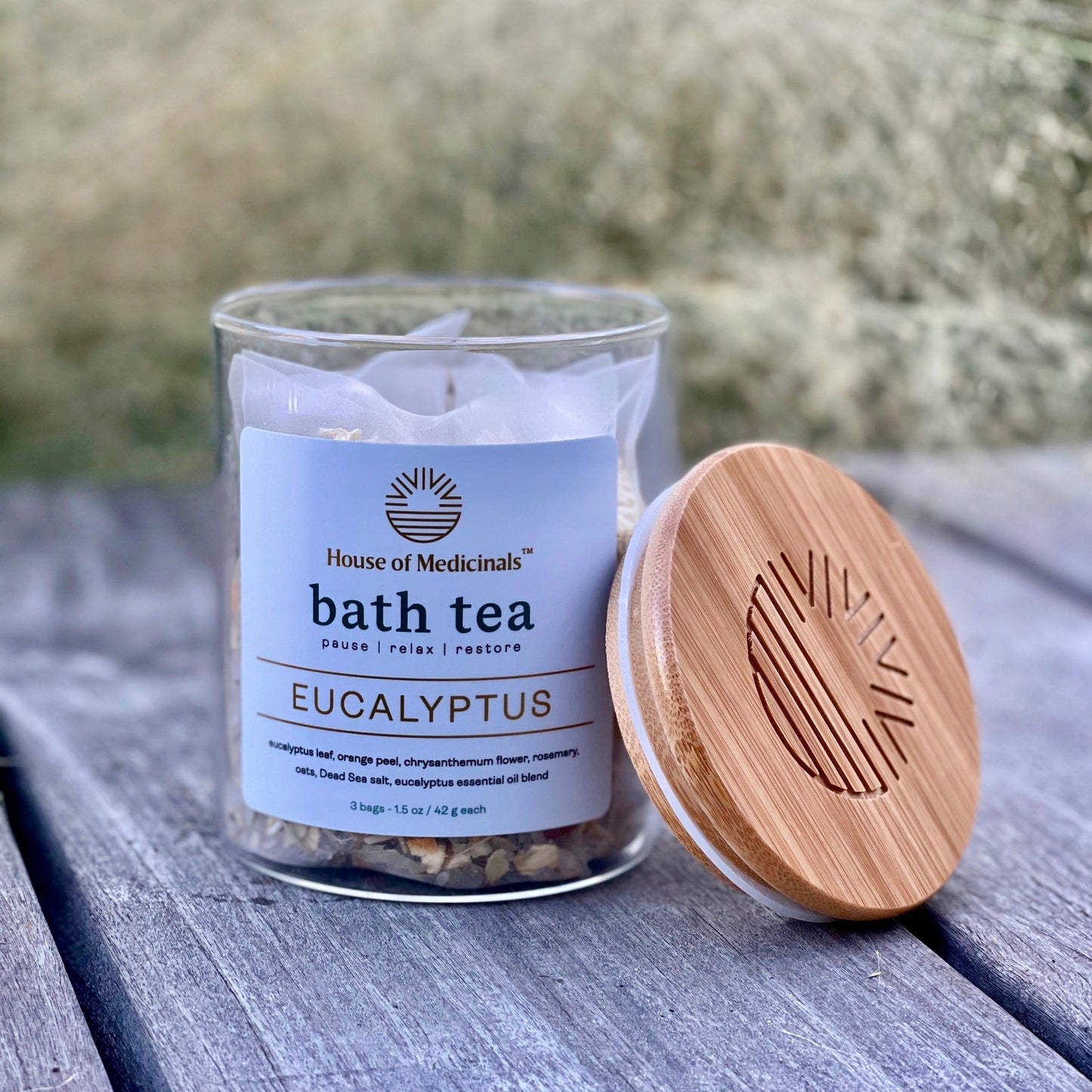 Herbal Bath Tea & Candle Trio Gift Set | Eucalyptus