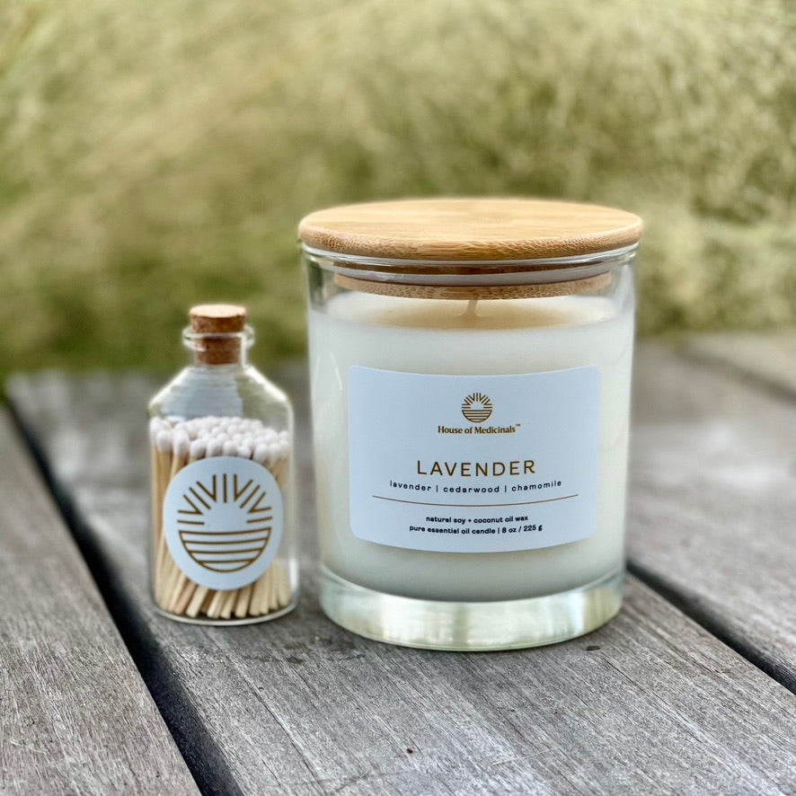 Candle & Matches Gift Set | Lavender